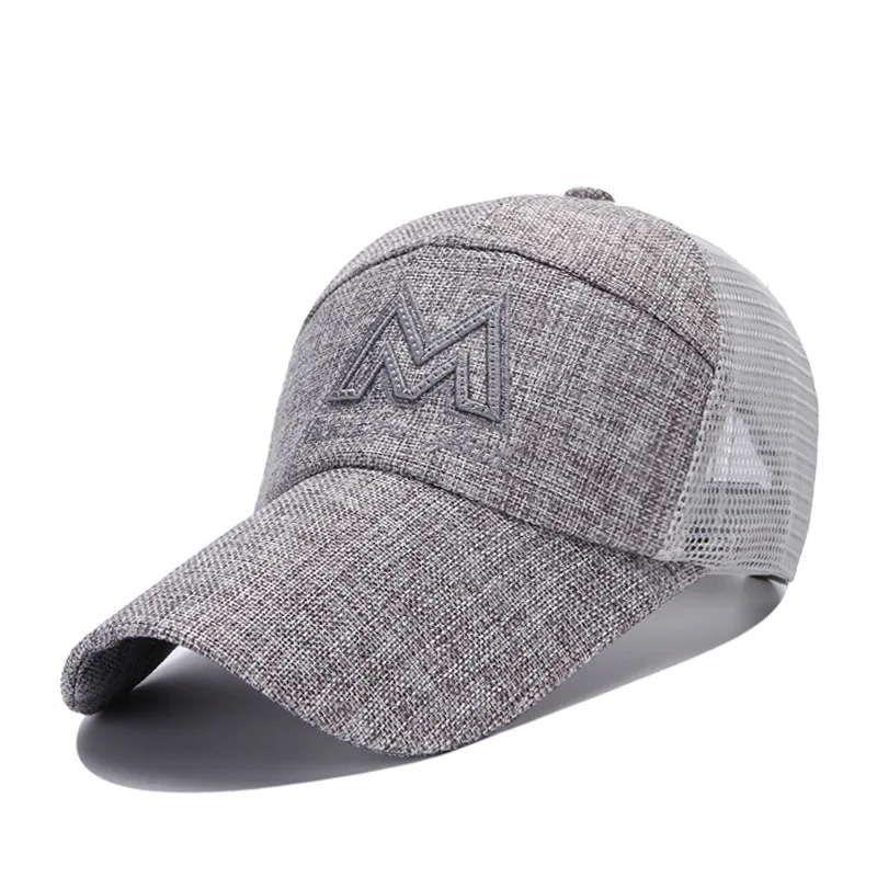 

New Letter Men's Cap Casual Plain Mesh Baseball Cap Adjustable Snapback Hats for Male Hip Hop Trucker Cap Streetwear Dad Hat
