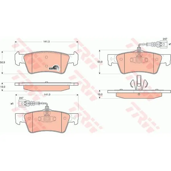 Колодки дисковые з.\ VW Touareg 2.5TD/3.2/4.2/5.0, Porsche Cayen