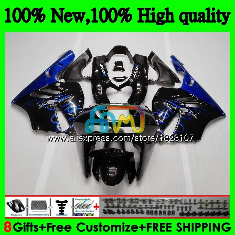 Корпус для KAWASAKI ZX900 900 CC ZX 900 9 R 19BS. 51 9R 900CC ZX-9R ZX9R 94 95 96 97 1994 1995 1996 1997 обтекатели комплект Красный Пламя - Цвет: No. 1