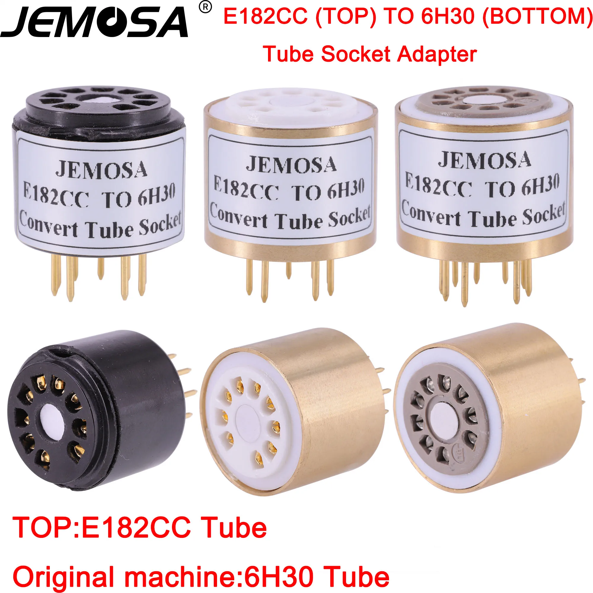 

1PC E182CC Tube (Top) TO 6H30 Tube (bottom) DIY Audio Amplifier Vacuum Tube Convert Socket Adapter Free Shipping