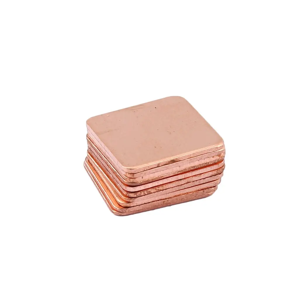 10 Pure Copper Brass Heatsink Shim Thermal Pad Barrier for Laptop Graphics Card 15x15mm Fast Thermal Dissipation