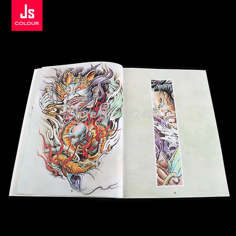 

Tattoo Pattern Book A4 Japanese Style Stencil Ablum Flash Buddha Rose Flower Monkey King Design 60 Page Tattoo Supplies