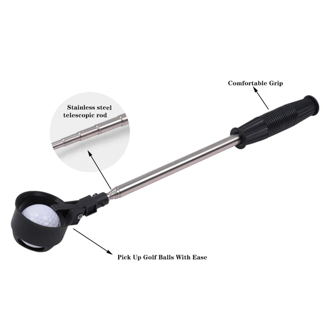 Golf Ball Picker With Automatic Locking Spoon Cup Golf Ball Picker Stainless Steel Retractable Ball Retriever Sucker Tool 3