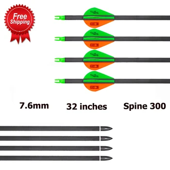 

32 inches Spine 300 Mixed 7.6 mm Outer Diameter Carbon Arrow for Traditional Bow Archery Hunting