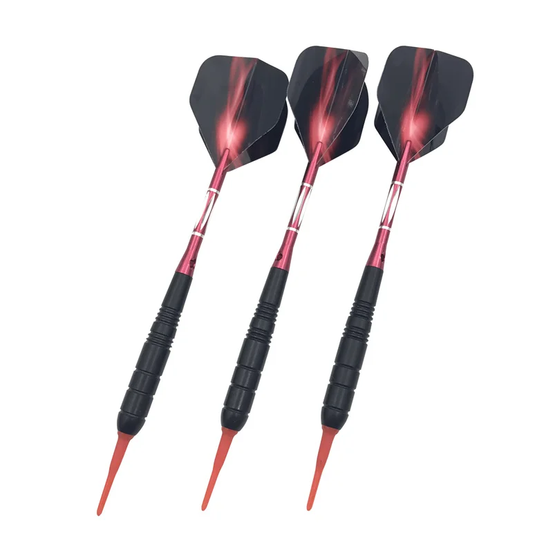 Hohe-qualität 3 Teile/satz Neue Weiche Spitze Darts Elektronische Darts Rot Dart Kopf Und Wellen Aluminium Legierung Wellen Flüge dardos