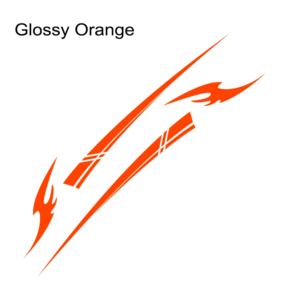 Glossy Orange 2 шт. наклейки для автомобиля Стайлинг капот двигателя авто дверь боковая юбка полосы наклейка для Honda Civic гоночный украшение для автоматического кузова Аксессуары - Название цвета: Glossy Orange