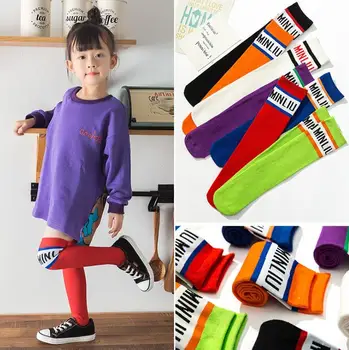 

girls kittens letters Stockings girl thigh Knee socking half Heap socks 6colors 3-12Years TZ05