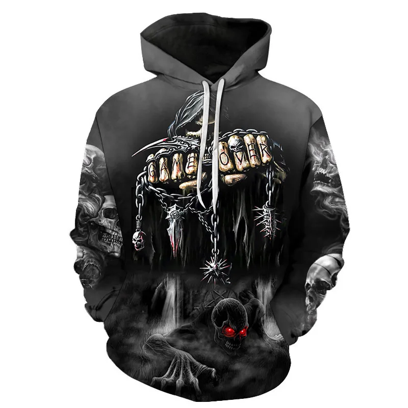 3d Skull Print Hoodie Long Sleeve Black Sweater Casual Sportswear Men's O Neck Pullover Street Oversized Clothes Hoodies Kids 3d Skull Print Hoodie Long Sleeve Black Sweater Casual Sportswear Men's O Neck Pullover Street Oversized Clothes Hoodies Kids