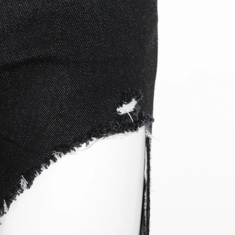 TWOTWINSTYLE Irregular Hollow Out Denim Pants For Women High Waist Pocket Knee Length Pants Female 2020 Summer Fashion New
