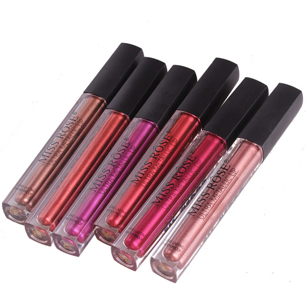 Металлик блеск Матовая жидкая помада водонепроницаемый макияж блеск для губ длительный