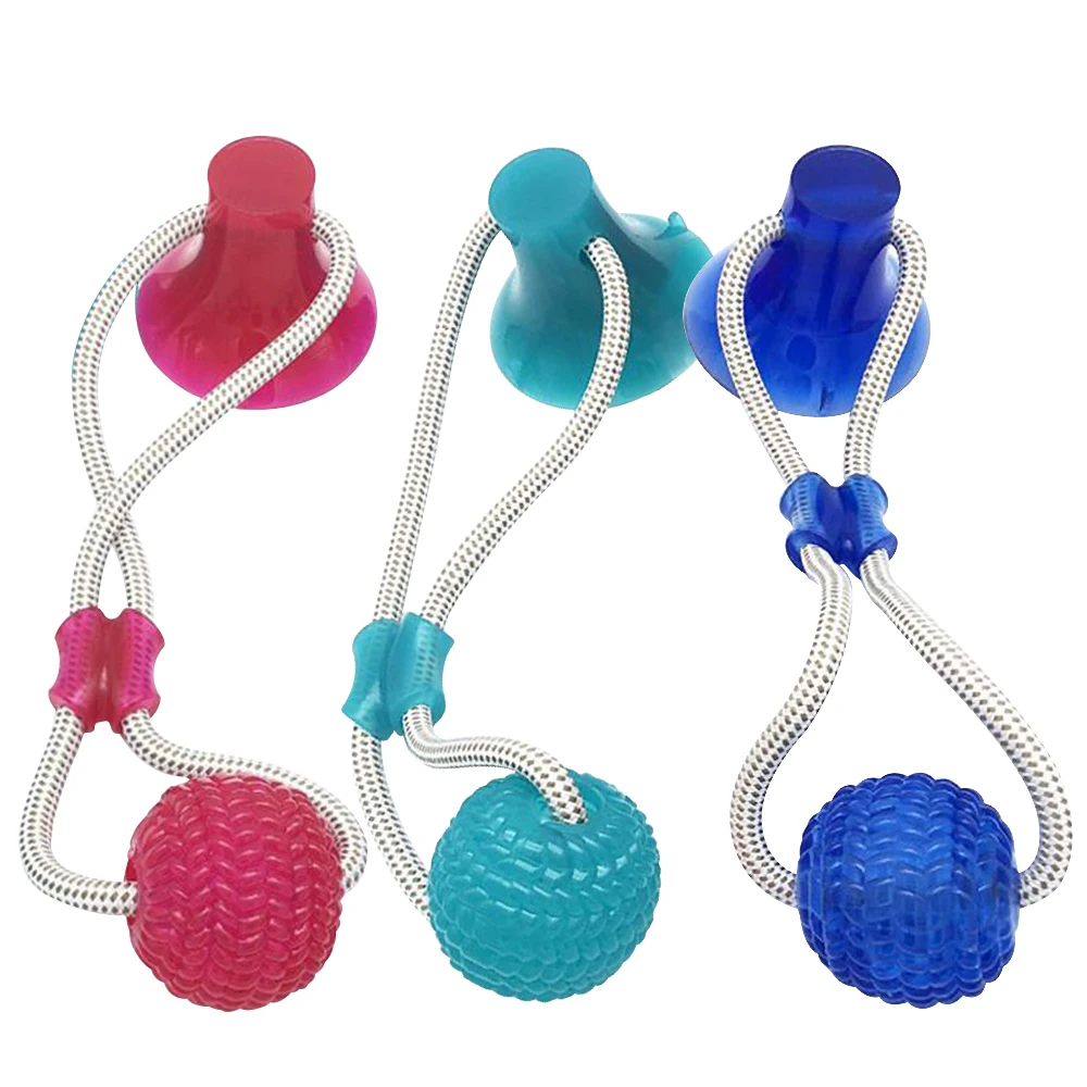 

Dog Interactive Activity Toy Doggy Suction Cup Push Ropeball Tug Toy TPR Ball for Pet Tooth Cleaning Chew Ball 3