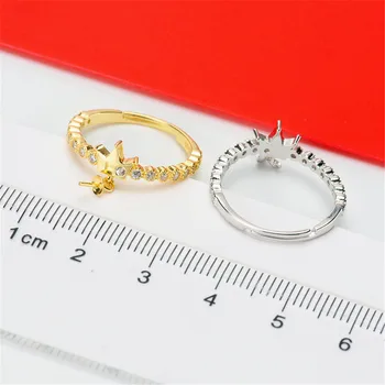 

Pearl Ring Settings 925 Sterling Silver Holder Adjustable Ring Settings Base Accessories DIY Ring Jewelry Making Free Shipping