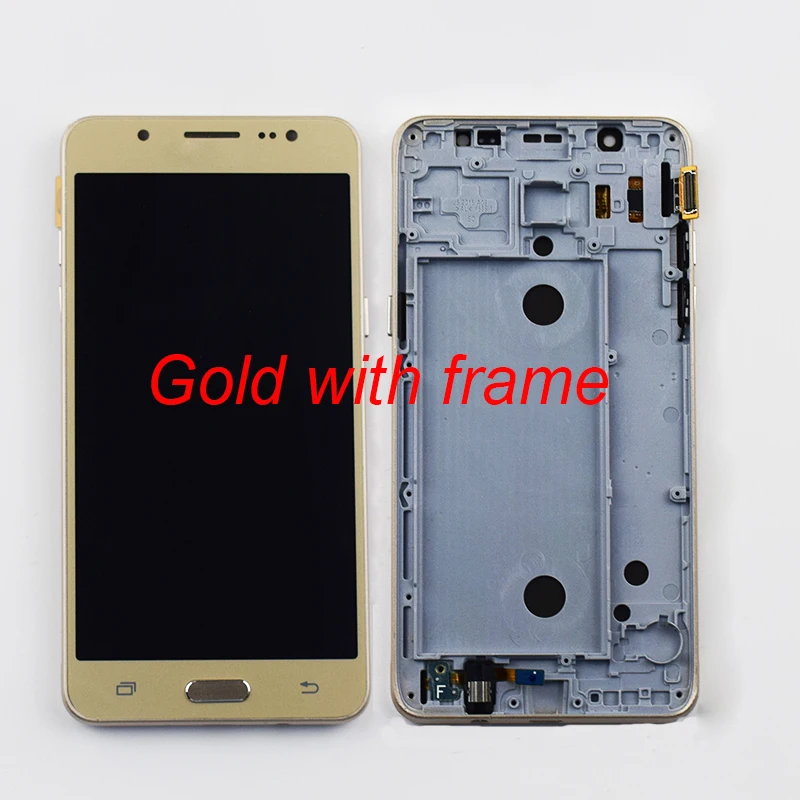 Регулируемый для samsung Galaxy J5 ЖК-экран J510 J510FN J510F J510G J510Y ЖК-дисплей кодирующий преобразователь сенсорного экрана в сборе рамка
