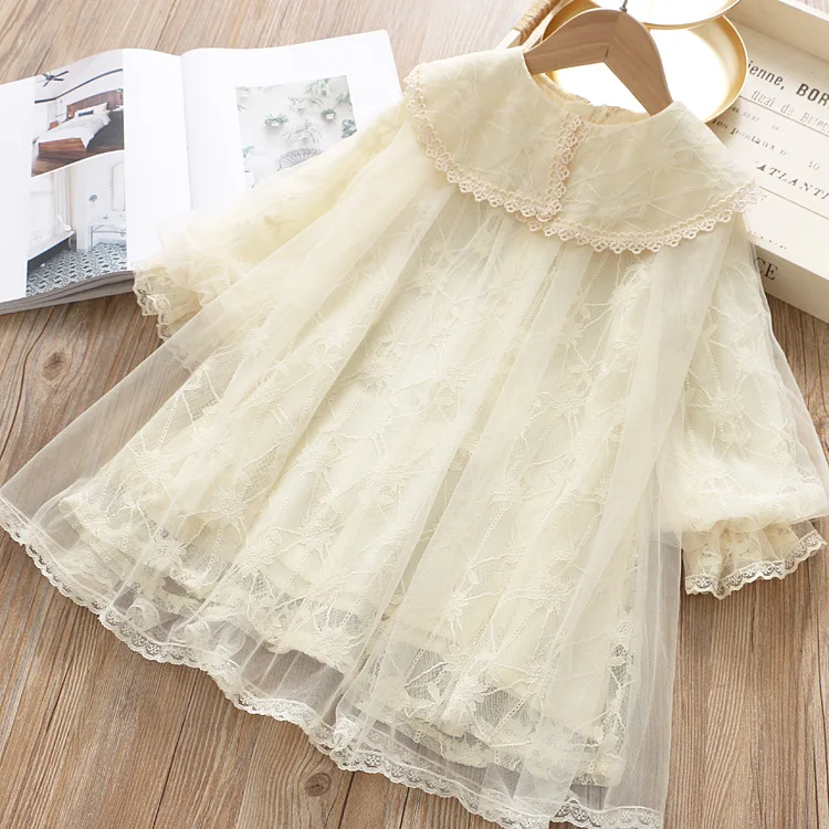 Весеннее платье для девочек; кружевное платье принцессы