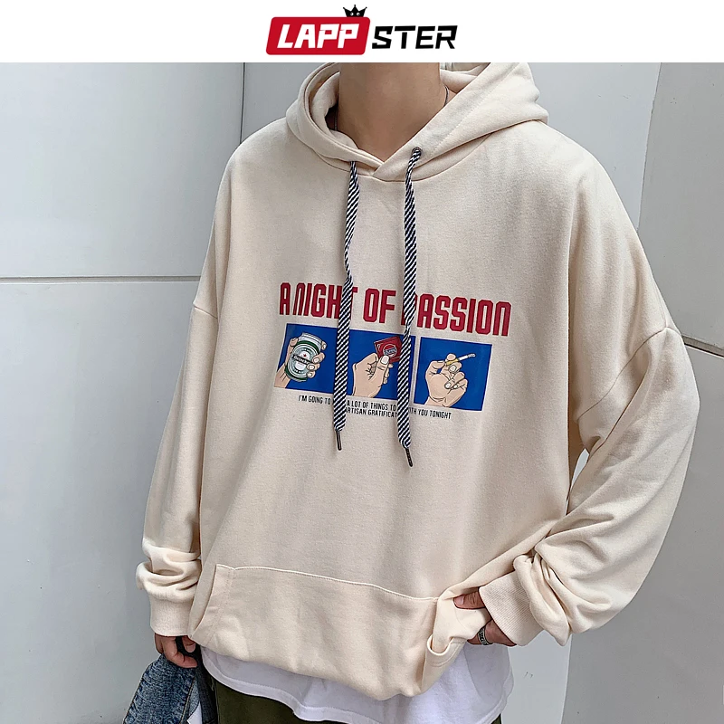 LAPPSTER Для мужчин Графический с капюшоном толстовка с капюшоном Dragon Ball Harajuku осенние пуловеры, Для мужчин s японский уличная корейские худи, одежда