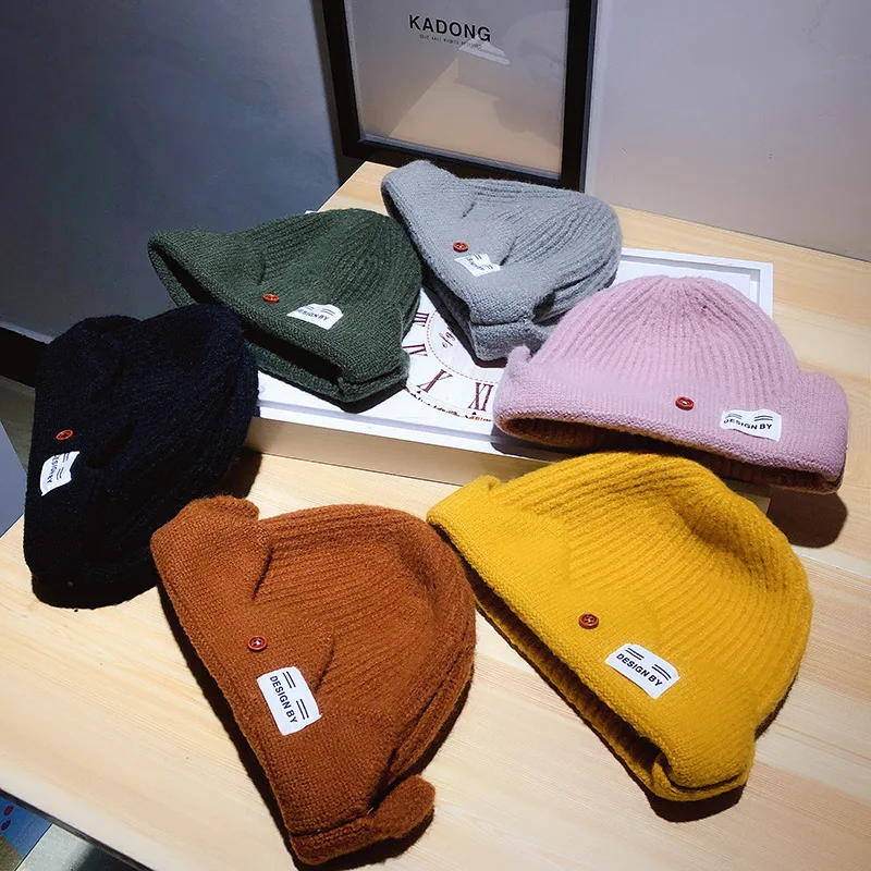 

Autumn And Winter Short Korean-style Hat Men And Women Dome Knitted Wool Cap Students Fun Skullcap Shopping Landlord Beanie Hat