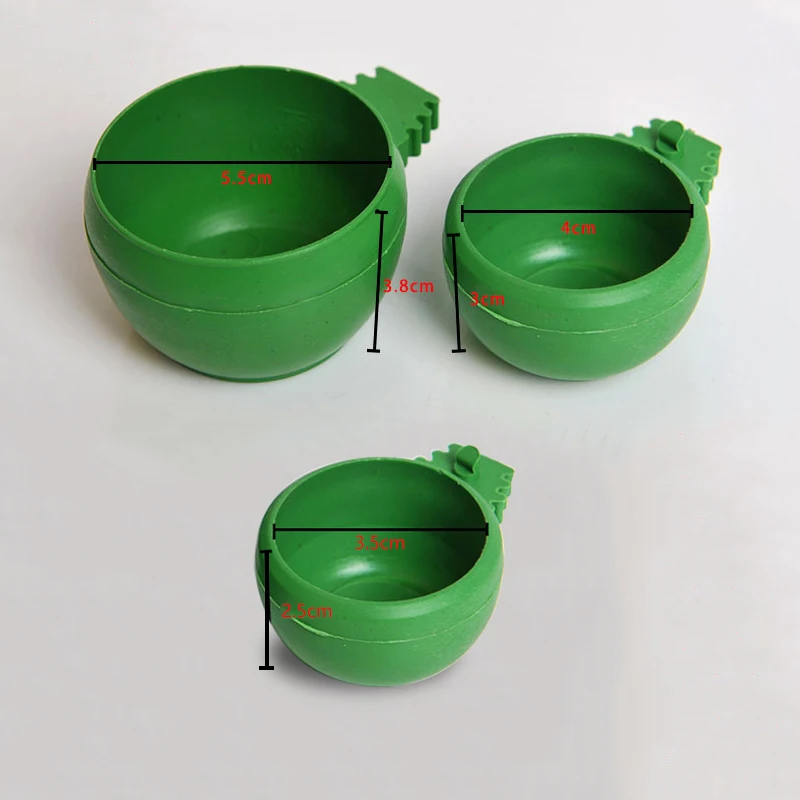 New Bird Parrot Pigeons Hamster Pet Cage Aviary Water Food Bowl Feeder Plastic Round Water Cup Hanging Drinking Feeding Bowl