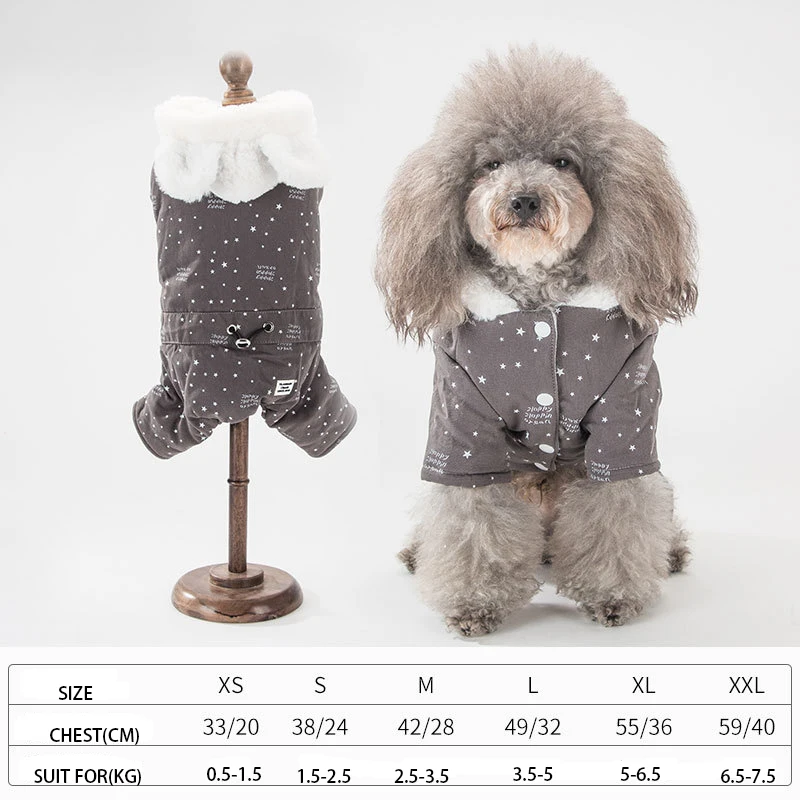 Napped  Winter Coat for Dog Pet Dog Clothes Cotton-padded Clothes Medium Dog Puppy Clothing  Autumn Fashion  Pet Clothes XS-XXL