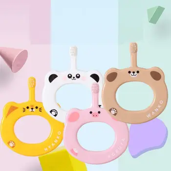 

Children Baby Toothbrush Child Training Soft Hair Tooth Brush Kids Anti-Slip Cartoon Cleaning Ring Handle Toothbrushes