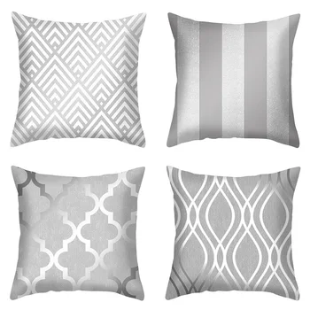 

Gray Geometry Pillow Case Decorative Pillow Cover Peach Cushion Case Nordic Style Cushion Cover For Home Sofa Bed Car