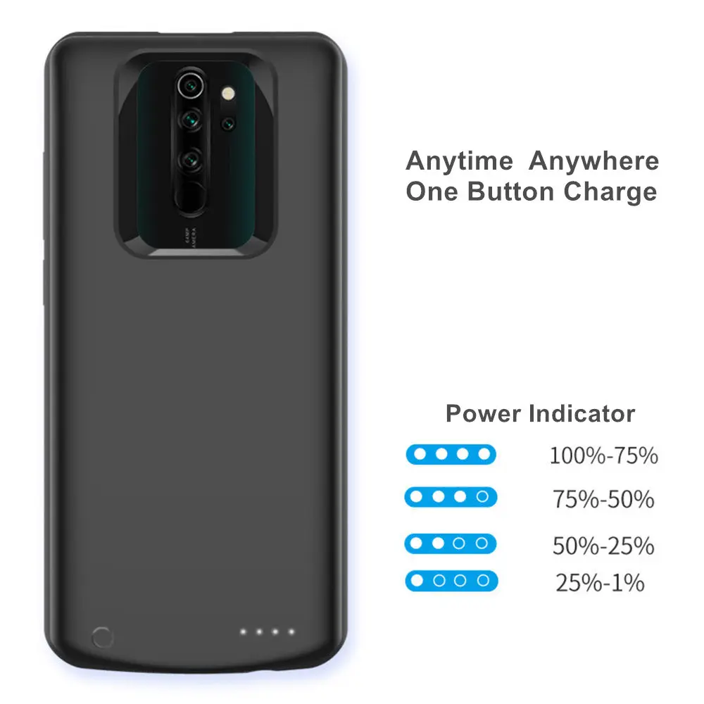 Для Xiaomi Redmi Note 8 Note 8 Pro Чехол для батареи смарт-чехол для зарядного устройства 6500 мАч Внешний аккумулятор Note 8 Pro Чехол для аккумулятора