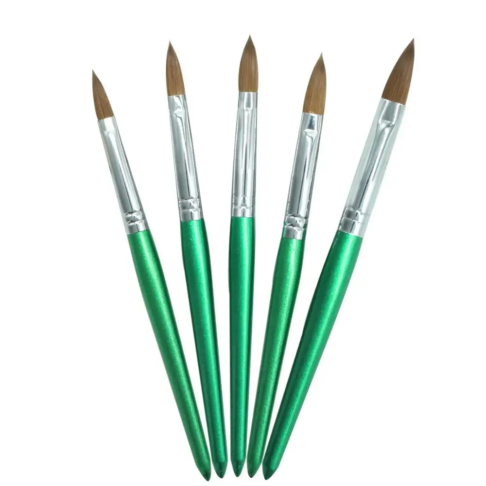 Eval Quality 100 Kolinsky Sable Hair Nail Acrylic Brush Oval Crimped