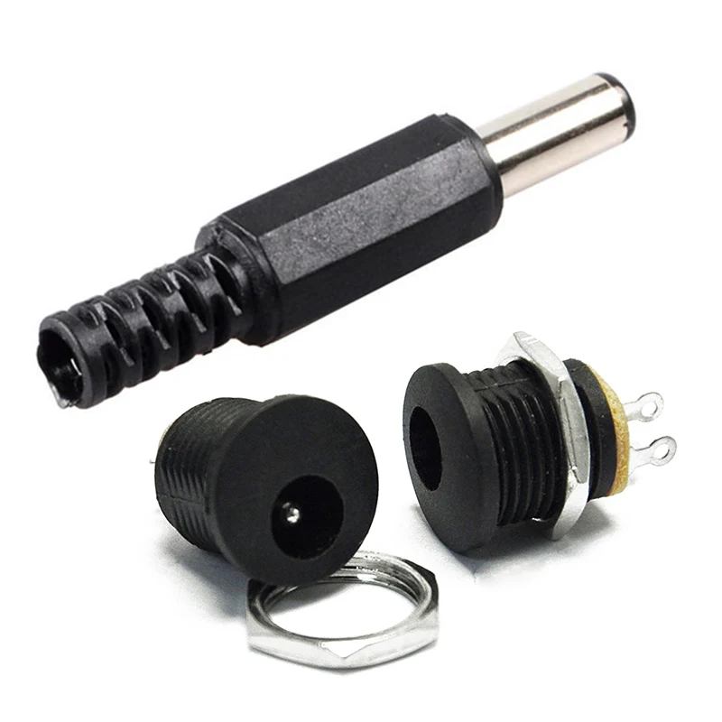 AABB-100 шт 5,5X2,1 Mm DC Мощность Plug: 50 шт. Мужской припоя бочка, кончик Гнездовой разъем Jack прямые разъемы, прибор для контроля уровня сахара в крови с 50 DC-022 отверстие у гр