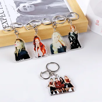 

Kpop BPINK Jennie Rose Lisa Jisoo Keychain Acrylic Keyring Hanging Buckle Cute Pendant Fashion Accessories Ring Lanyard