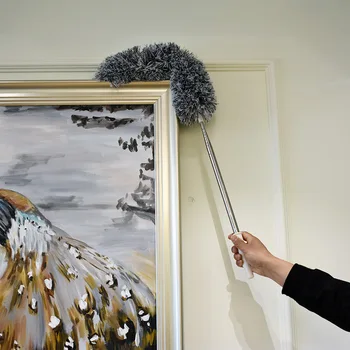 

Household High-Rise Cleaning Duster Stainless Steel Ceiling Brush Wash Dust Brush Ultra-Long Antenna Telescopic Dust RemoveBrush