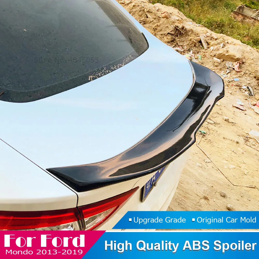 For Ford Mondeo 2013 2014 2015 2016 2017 2018 2019 Rear Spoiler Carbon Fiber Car Trunk Tail Wing Lip Black | Автомобили и