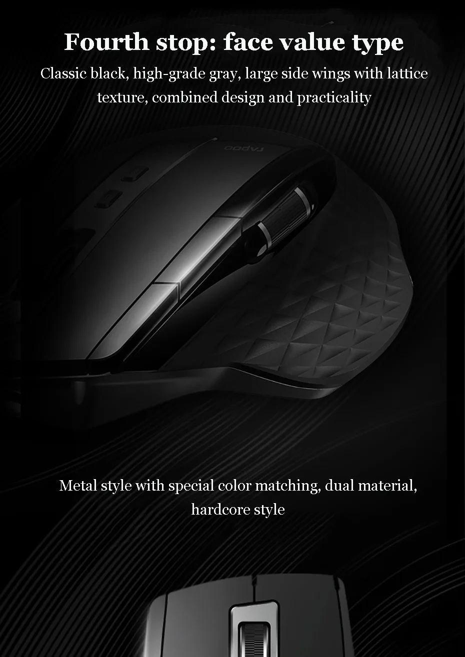 Rapoo MT750L / MT750W rechargeable multi-mode Bluetooth wireless mouse, office business Bluetooth and 2.4G free switching mice computer