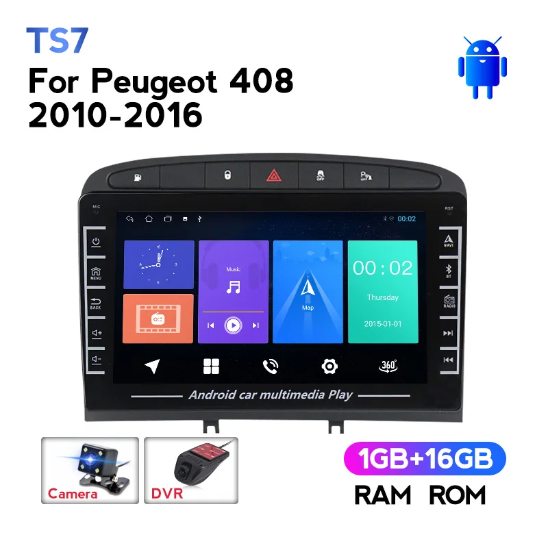 MEKEDE Android car Radio video palyer For Peugeot 408 308 2010-2016 autoradio navigazione GPS WIFI lettore multimediale no dvd | Автомобили