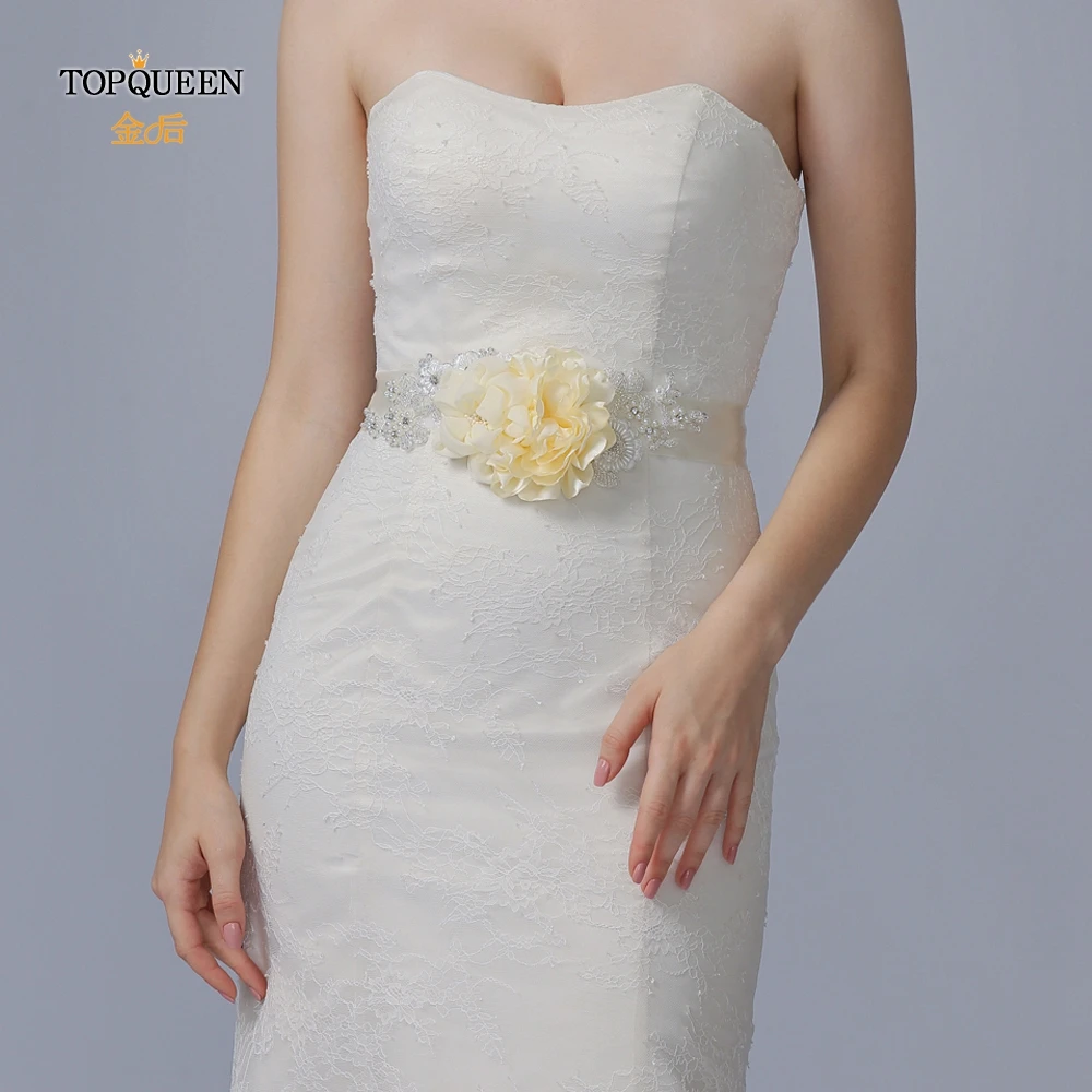 TOPQUEEN S172 красивые цветы Свадебные ремни свадебные пояса большой цветок свадебный пояс подружки невесты цветок свадебный пояс Быстрая
