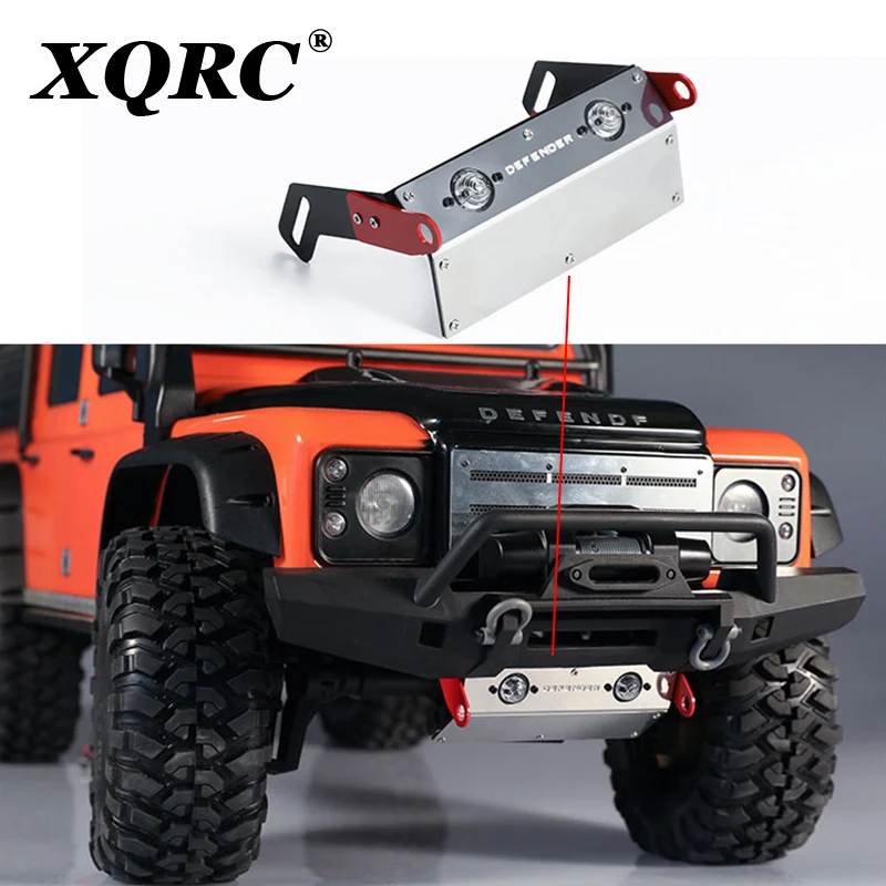 

Trx-4 defender trx4 Mustang front bumper metal guard plate T4 anti slide with light, used for 1 / 10 RC crawler vehicle 82056-4