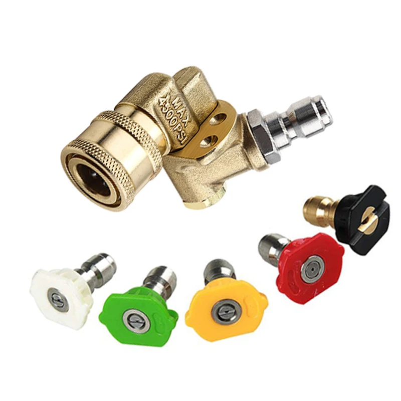 

Quick Connecting Pivoting Coupler 120 Degree with 5 coloer and for Pressure Washer Spray Nozzle,1/4 Inch Plug