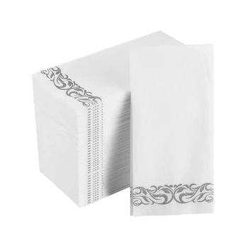 

250 PCS Disposable Hand Paper Soft and Absorbent Linen-Feel Hand Napkins for Kitchen, Parties, Weddings (50PCS/Pack)