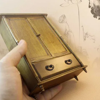 

1:12 Gifts DIY Retro Wooden Doll House Portable Mini Furniture Craft Miniatura Cabinet Storage Drawer Home Decoration Ornament