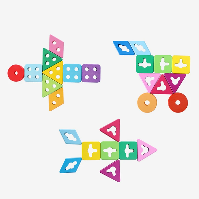 Образовательная геометрическая форма соответствия игрушки для детей в форме животных Забавный мультфильм детские игрушки дети Радуга деревянные блоки наборы