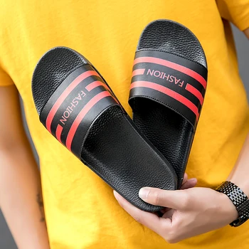 

New Trend Men Summer Water Shoes Pu Leather Men Beach Slippers Fashion Hotel Slippers Mens Anti-Slippery House Slippers Men