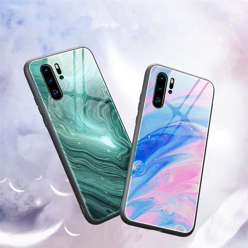 

Phone Case For Huawei P40 P30 P20 Mate 20 30 Pro Glossy Granite Glass Marble Texture Cover For Huawei P40 P30 P20 Mate 30 Lite