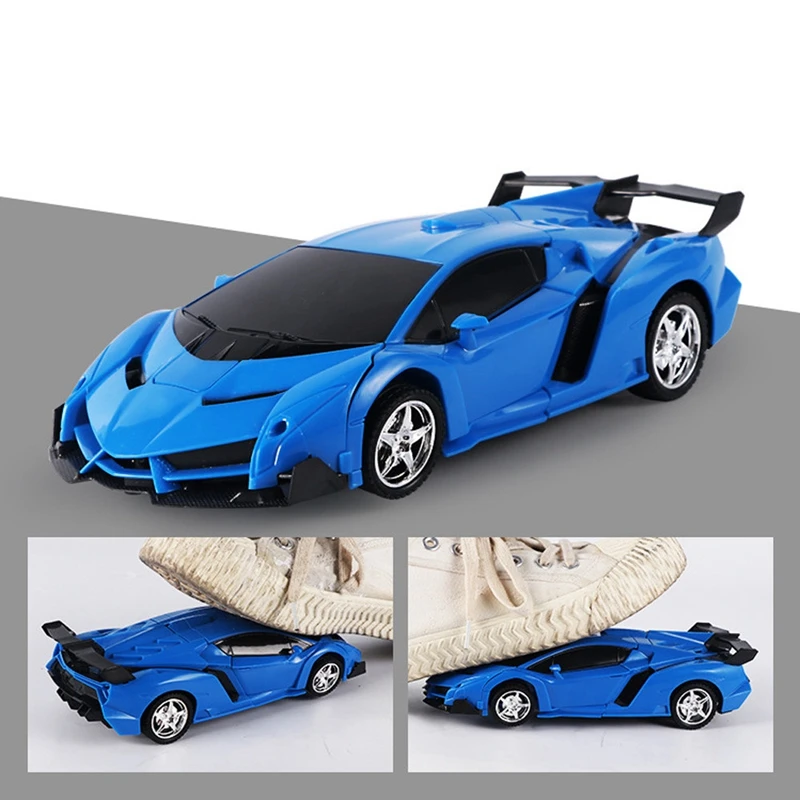 1 18 Electric Telecontrol Car 1 Button Remote Control Deformable Vehicle Robot Simulation Deformation Car Model 3