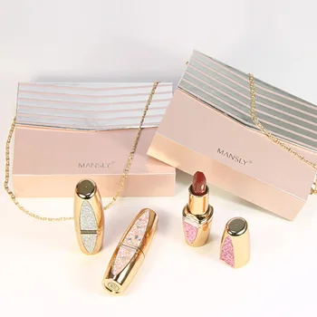 

Genuine Product Poetry Man Lai Crystal Diamond Shine Love Velvet Chain Bag Lipstick 3 Mounted Set Gift Non-stick Cup