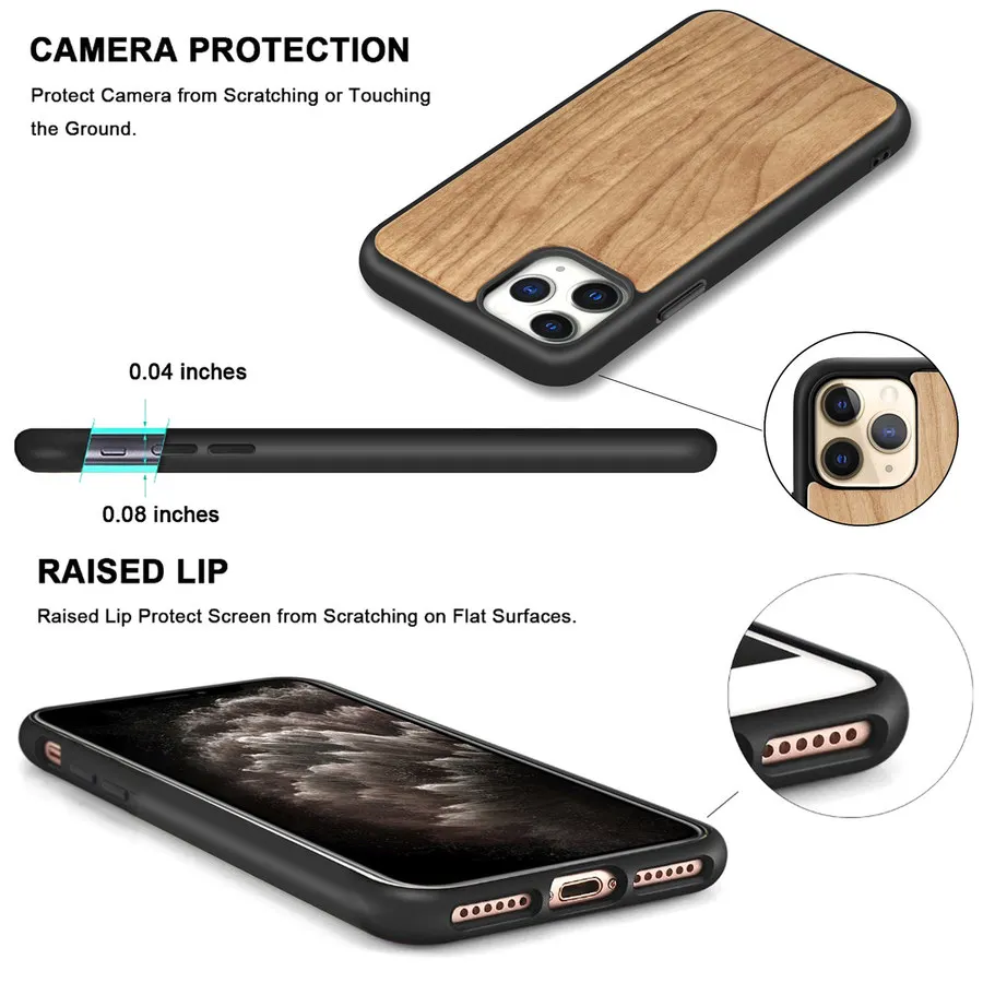 Чехол для телефона из натурального дерева для Iphone 11 Pro Max, мягкий силиконовый чехол-бампер для Iphone Xs Max Xr X 8 7 6 6s Plus Funda