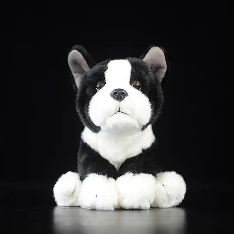 Bouledogue Francais En Peluche Pour Enfants Chien Noir Et Blanc Jouets Chiot Joli Cadeau Pour Bebe Animaux En Peluche Mignons Doux Et Confortables Oreiller Poupees De Simulation Aliexpress