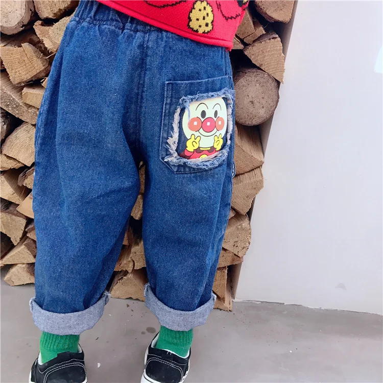 

2019 EXCLUSIVE Customizable Korean-style Men And Women Children Crawler Cartoon Surface Ultra-Pocket Trend Loose Casual Jeans