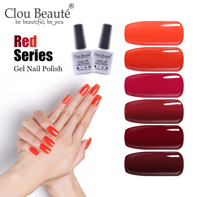 Clou Beaute Red Series 10 мл отмачиваемый УФ-Гель-лак коралловый Алый Красный Гель-лак для