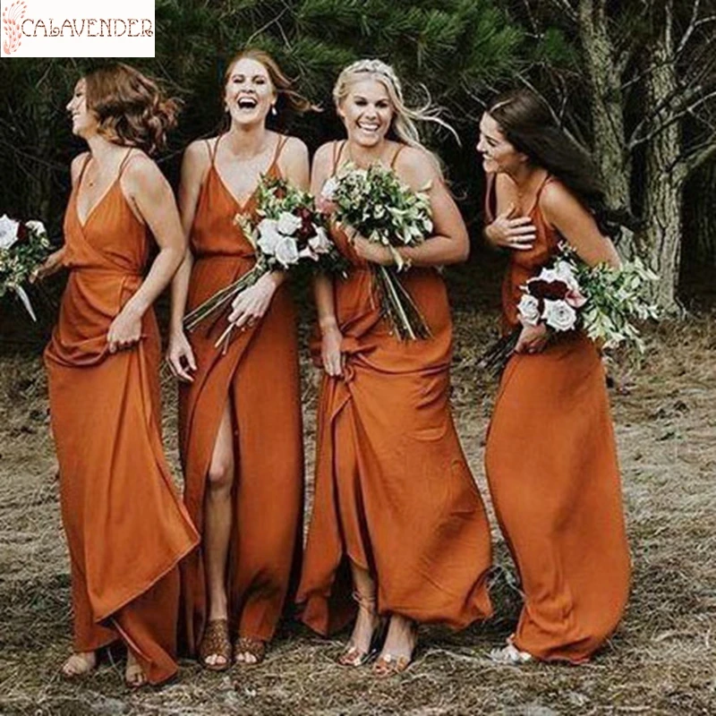 Taffeta Burnt Orange Bridesmaid Dresses ...