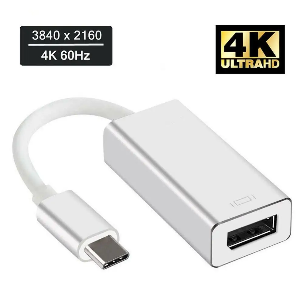 Портативный Ультра HD 4K type-C преобразователь дисплейного порта Кабельный разъем адаптера