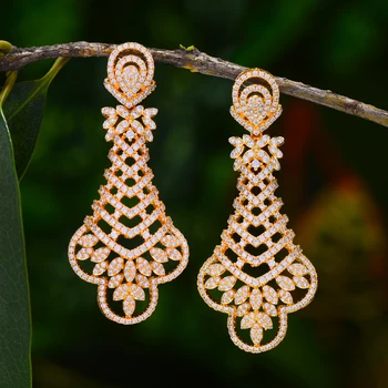 

GODKI Luxury African Party Dangle Earring For Women Wedding Cubic Zirconia DUBAI Bridal Earring Jewelry 2020