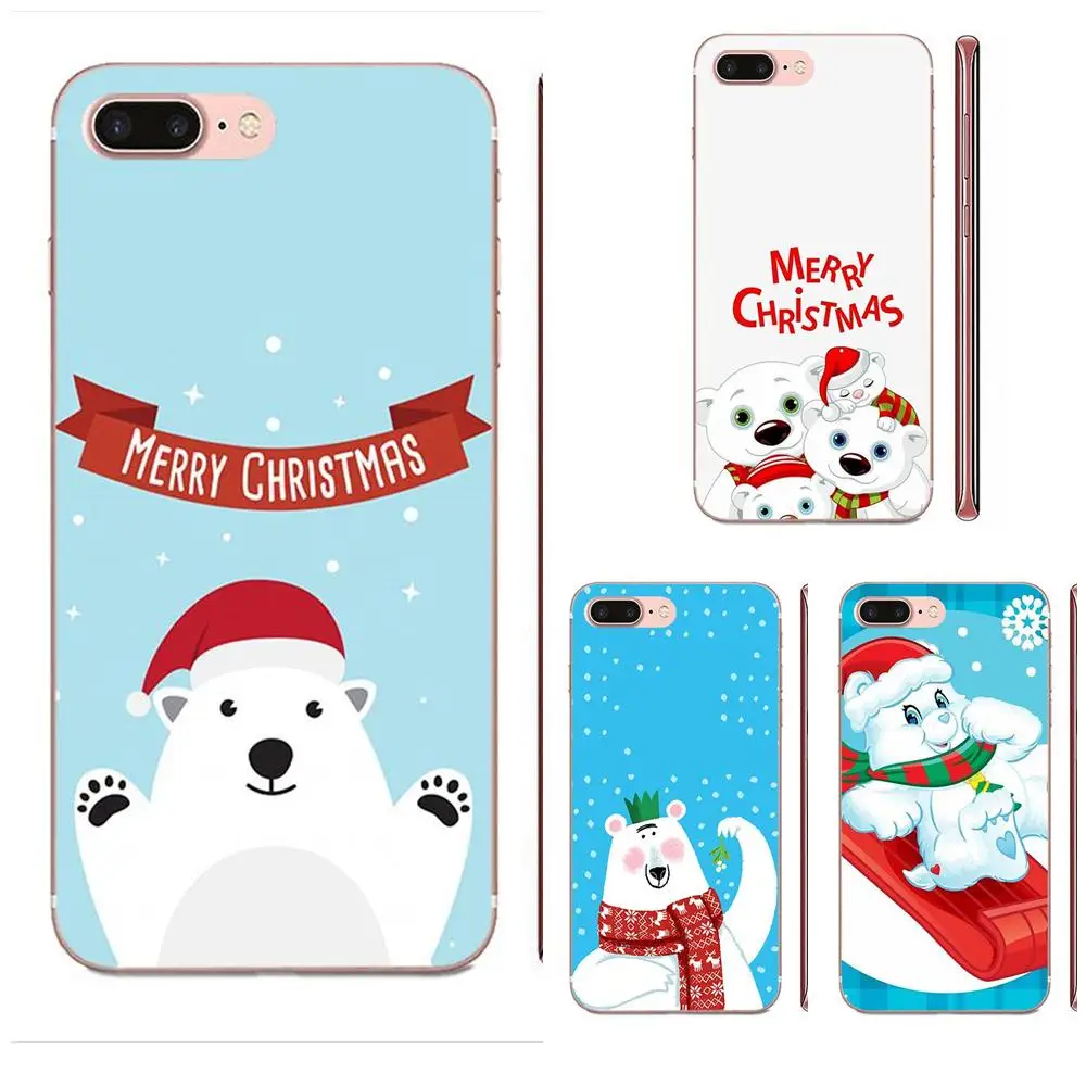 Милый медведь Рождество Новый год для Huawei Nova 2 V20 Y3II Y5 Y5II Y6 Y6II Y7 Y9 G8 G9 GR3 GR5 GX8 Prime 2018 2019